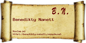 Benedikty Nanett névjegykártya